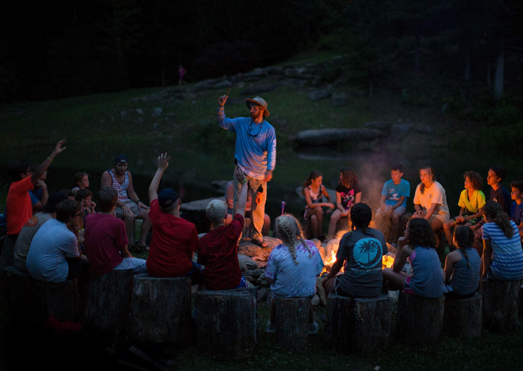 Group campfire